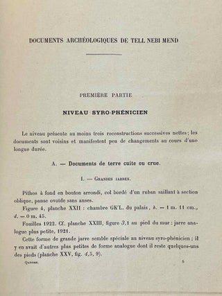 Qadesh. Mission archéologique à Tell Nebi Mend. 1921-1922.