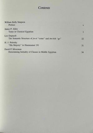 Essays on Egyptian Grammar
