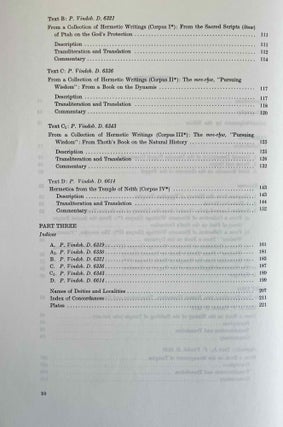 From the contents of the libraries of the Suchos temples in the Fayyum. Part II: From ancient Egyptian Hermetic writings.