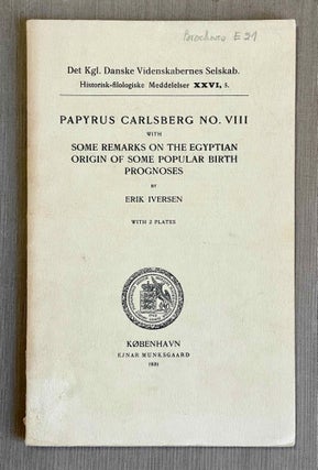 Item #M10049 Papyrus Carlsberg no. VIII. With some remarks on the Egyptian origin of some popular...[newline]M10049-00.jpeg