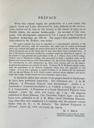 The Antinoopolis Papyri. Part I, II, III (complete set)