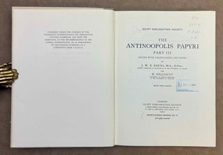 The Antinoopolis Papyri. Part I, II, III (complete set)