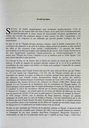 Et in Aegypto et ad Aegyptum. Recueil d'études dédiées à Jean-Claude Grenier. 4 volumes (complete set)