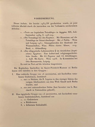 Koptische Inschriften im Kaiser-Friedrich-Museum zu Berlin. Ihre sachliche, &ouml;rtliche und zeitliche Einordnung in das Gesamtgebiet koptischer Grabinschriften.[newline]M10080b-02.jpeg