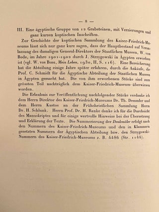 Koptische Inschriften im Kaiser-Friedrich-Museum zu Berlin. Ihre sachliche, &ouml;rtliche und zeitliche Einordnung in das Gesamtgebiet koptischer Grabinschriften.[newline]M10080b-03.jpeg
