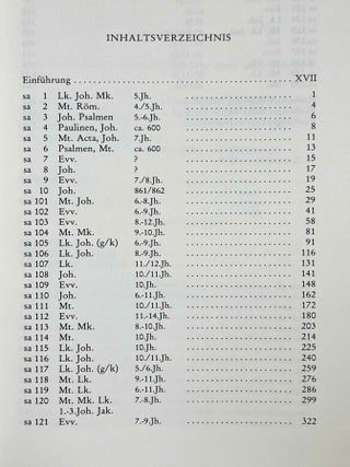 Liste der koptischen Handschriften des Neuen Testaments. I. Die Sahidischen Handschriften der Evangelien, 1. Teil. Liste der Koptischen Handschriften des Neuen Testaments. I. Die Sahidischen Handschriften der Evangelien. 2. Teil. 1. Halbband.[newline]M10117-03.jpeg