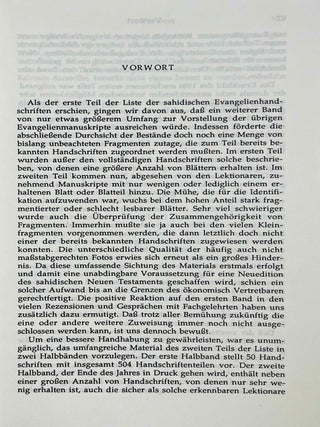 Liste der koptischen Handschriften des Neuen Testaments. I. Die Sahidischen Handschriften der Evangelien, 1. Teil. Liste der Koptischen Handschriften des Neuen Testaments. I. Die Sahidischen Handschriften der Evangelien. 2. Teil. 1. Halbband.[newline]M10117-07.jpeg