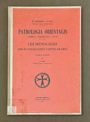 Item #M10118 Les ménologes des évangeliaires coptes-arabes. NAU François