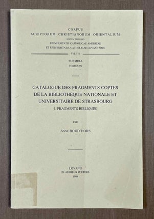 Item #M10121 Catalogue des fragments coptes de la bibliothèque nationale et universitaire de...[newline]M10121-00.jpeg