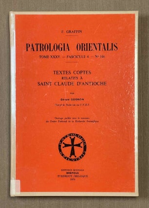 Item #M10122 Textes coptes relatifs à saint Claude d'Antioche. GODRON Gérard