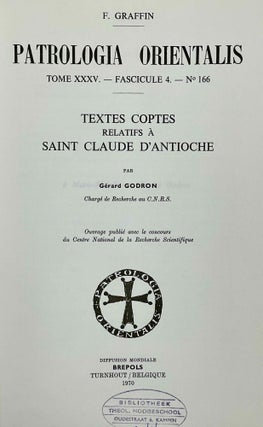 Textes coptes relatifs à saint Claude d'Antioche