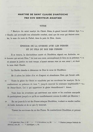 Textes coptes relatifs à saint Claude d'Antioche