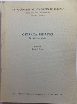 Ostraca Ieratici. Vol. I: N. 57001-57092. Vol. II: N. 57093-57319. Vol. III: N. 57320-57449. Vol. IV: N. 57450-57568 & Tabelle lignee, N. 58001-58007 (complete set)[newline]M1014b-01.jpg