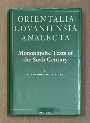Item #M10151 Monophysite texts of the sixth century. VAN ROEY Albert - ALLEN Pauline[newline]M10151-00.jpeg