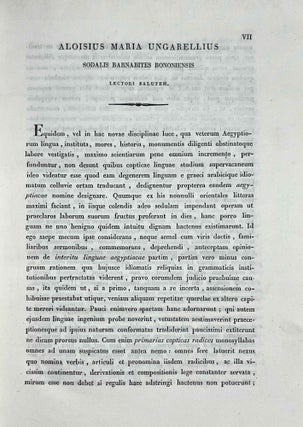 Elementa Linguae Aegyptiacae vulgo copticae quae auditoribus suis in patrio athenaeo pisano tradebat Hippolytus Rosellinius Linguarum Orientalium, veteris historiae et archaeologiae professor.