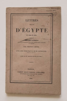 Item #M1017 Lettres écrites d'Egypte en 1838 et 1839 contenant des observations sur divers...[newline]M1017.jpg