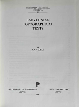 Babylonian topographical texts