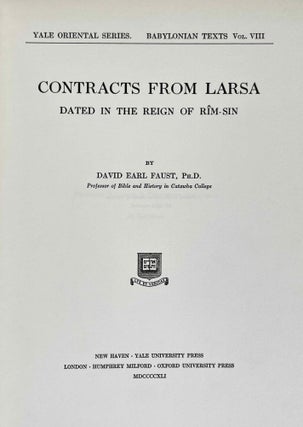 Contracts from Larsa, Dated in the Reign of Rim-Sin