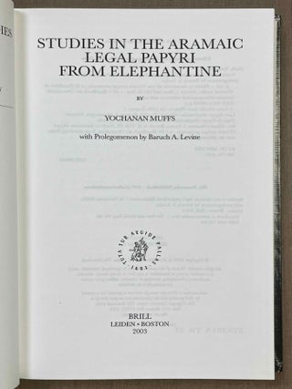 Studies in the Aramaic legal papyri from Elephantine