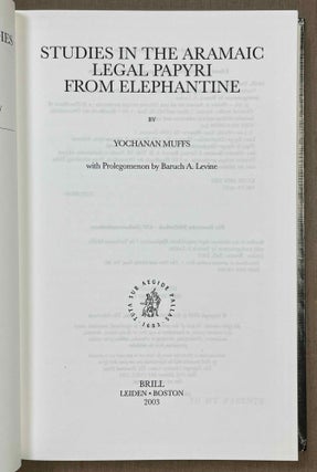 Studies in the Aramaic legal papyri from Elephantine