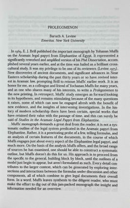 Studies in the Aramaic legal papyri from Elephantine