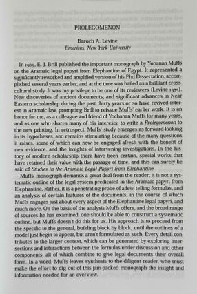 Studies in the Aramaic legal papyri from Elephantine
