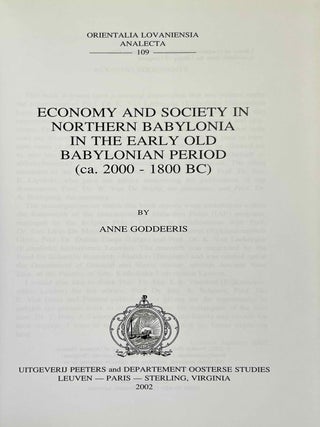 Economy and society in northern Babylonia in the early old Babylonian period (ca. 2000-1800 BC)[newline]M10256-01.jpeg