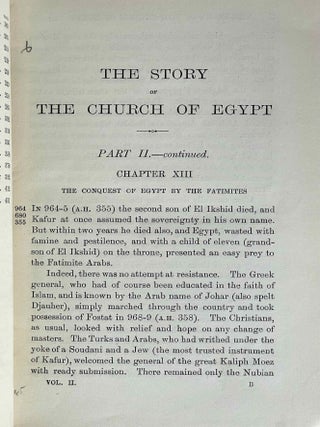 The story of the Church of Egypt. Being an outline of the history of the Egyptians under their successive masters from the Roman conquest until now.[newline]M10285a-10.jpeg