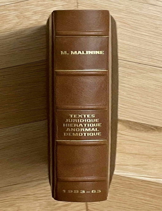 Item #M1030e Choix de textes juridiques en hi&eacute;ratique anormal et en d&eacute;motique. Tome I & Tome II: Transcriptions (complete set). MALININE Michel.[newline]M1030e-00.jpeg