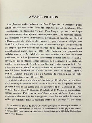 Choix de textes juridiques en hi&eacute;ratique anormal et en d&eacute;motique. Tome I & Tome II: Transcriptions (complete set)[newline]M1030e-14.jpeg