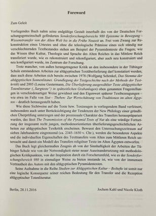 The Transmission of the Pyramid Texts of Nut. Analysis of their distribution and role in the Old and Middle Kingdoms.