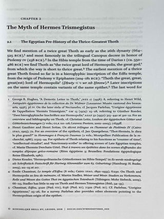 The tradition of Hermes Trismegistus. The Egyptian priestly figure as a teacher of Hellenized wisdom.