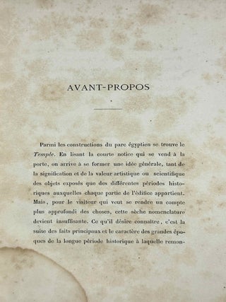 Aper&ccedil;u de l&rsquo;histoire ancienne d&rsquo;&Eacute;gypte pour l&rsquo;intelligence des monuments expos&eacute;s dans le temple du Parc &Eacute;gyptien. (Exposition Universelle de 1867.)