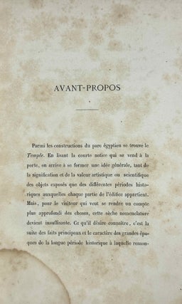 Aperçu de l’histoire ancienne d’Égypte pour l’intelligence des monuments exposés dans le temple du Parc Égyptien. (Exposition Universelle de 1867.)