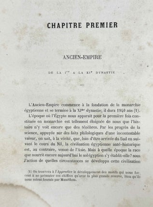 Aperçu de l’histoire ancienne d’Égypte pour l’intelligence des monuments exposés dans le temple du Parc Égyptien. (Exposition Universelle de 1867.)