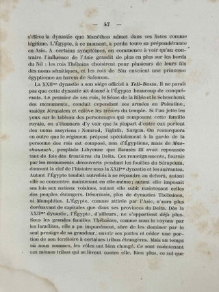 Aper&ccedil;u de l&rsquo;histoire ancienne d&rsquo;&Eacute;gypte pour l&rsquo;intelligence des monuments expos&eacute;s dans le temple du Parc &Eacute;gyptien. (Exposition Universelle de 1867.)