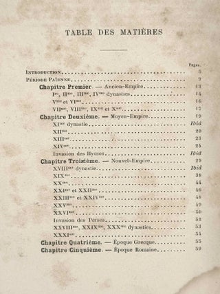 Aper&ccedil;u de l&rsquo;histoire ancienne d&rsquo;&Eacute;gypte pour l&rsquo;intelligence des monuments expos&eacute;s dans le temple du Parc &Eacute;gyptien. (Exposition Universelle de 1867.)