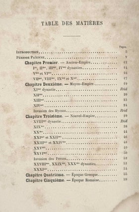 Aperçu de l’histoire ancienne d’Égypte pour l’intelligence des monuments exposés dans le temple du Parc Égyptien. (Exposition Universelle de 1867.)