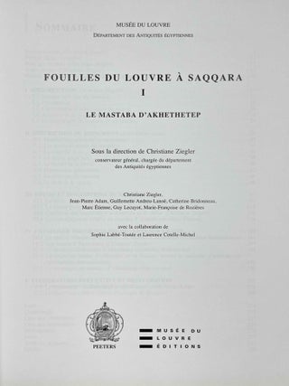 Le Mastaba d'Akhethetep. Fouilles du Louvre &agrave; Saqqara I.[newline]M10372-01.jpeg