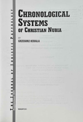 Chronological systems of Christian Nubia