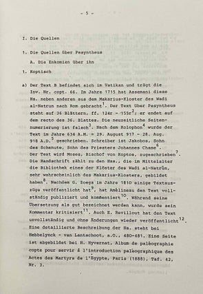 Untersuchungen zu den Texten über Pesyntheus, Bischof von Koptos (569-632)