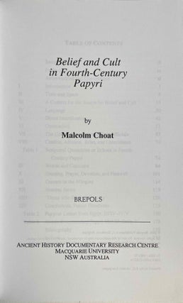 Belief and cult in fourth-century papyri