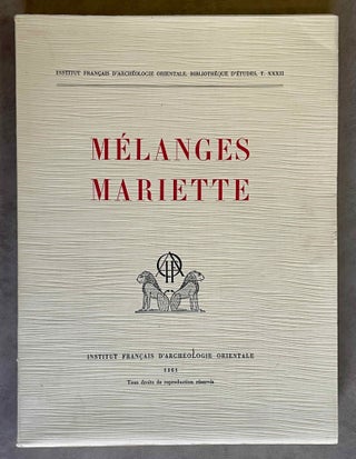 Item #M1042c Melanges Auguste Mariette. MARIETTE Auguste - SAINTE FARE GARNOT Jean, in honorem[newline]M1042c-00.jpeg