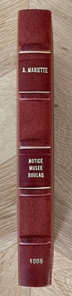 Item #M1044a Notice des principaux monuments du musée de Boulaq. MARIETTE Auguste[newline]M1044a-00.jpeg