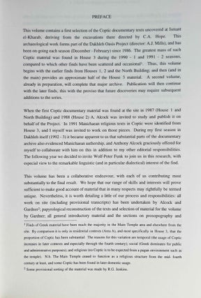 Coptic documentary texts from Kellis. Vol. 1: P. Kell V (P. Kell. Copt. 10-52 ; O. Kell. Copt. 1-2). Vol. 2: P. Kellis VII (P. Kellis Copt. 57-131)