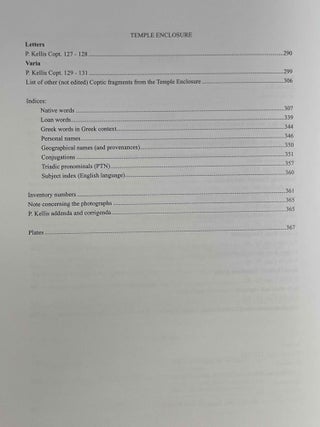 Coptic documentary texts from Kellis. Vol. 1: P. Kell V (P. Kell. Copt. 10-52 ; O. Kell. Copt. 1-2). Vol. 2: P. Kellis VII (P. Kellis Copt. 57-131)