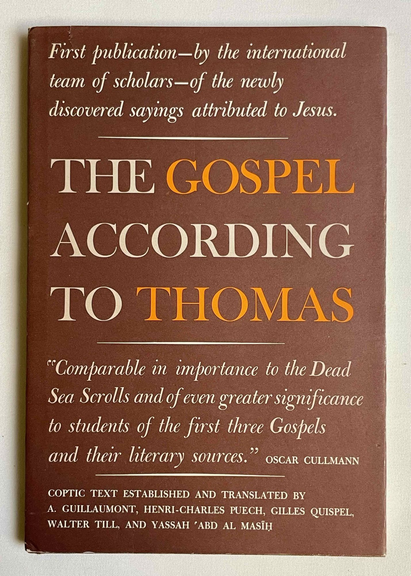 The Gospel According to Thomas: Coptic Text Established and Translated ...