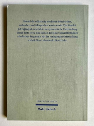 Die Vita Sinuthii. Form- und &Uuml;berlieferungsgeschichte der hagiographischen Texte &uuml;ber Schenute den Archimandriten[newline]M10483-06.jpeg
