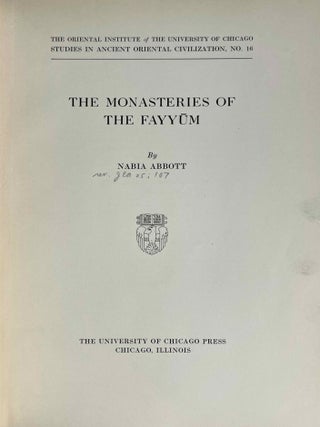The monasteries of the Fayyum[newline]M10485-01.jpeg