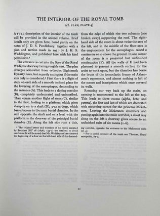 The Royal Tomb at El-Amarna. Part 1: Objects. Part 2: The reliefs, inscriptions and architecture (The Rock Tombs of El-Amarna, part 7, complete set)